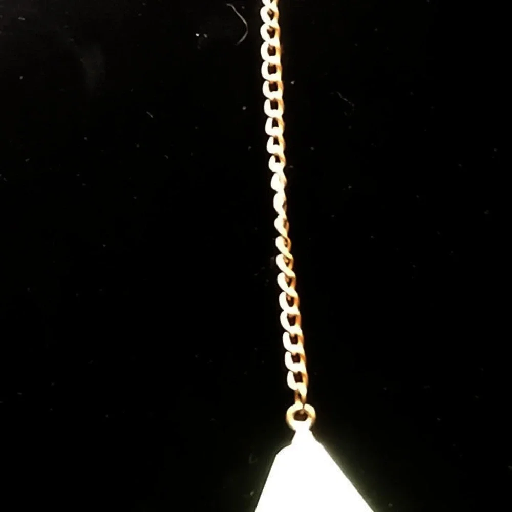 Statement Bib Necklace Geometric‎ Pastel Stones Gold Tone Chain